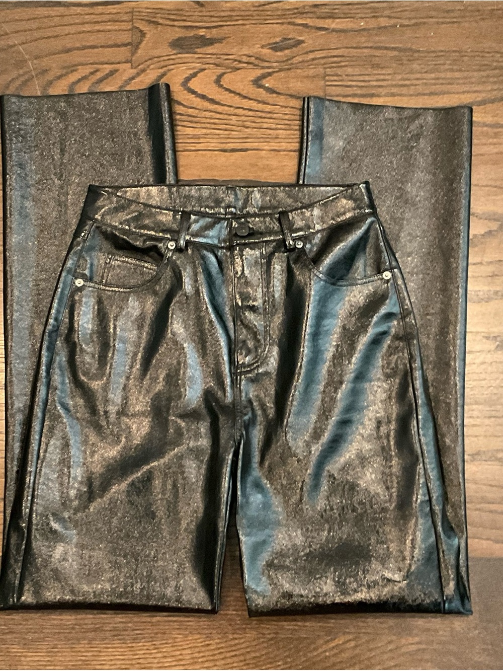 Steve Madden Black Straight Leg Faux Leather Pants